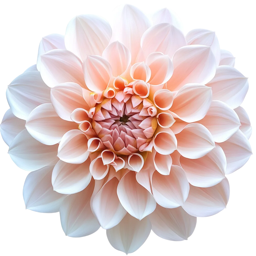 Pale Pink Dahlia Blossom Floral Head View Free PNG