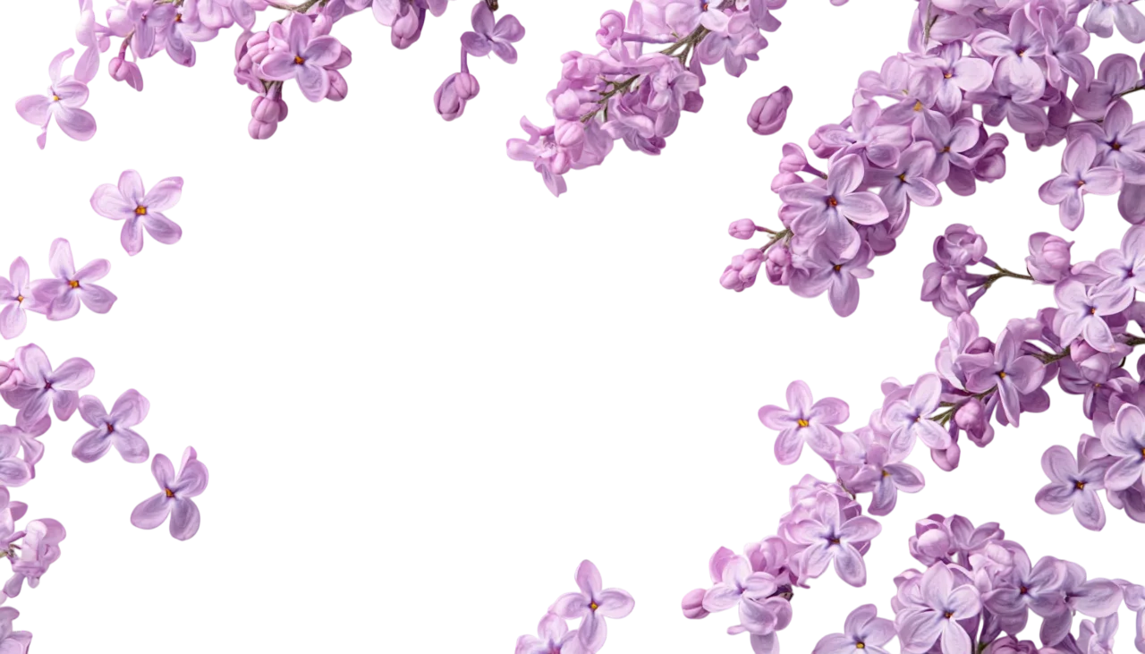 Hanging Purple Lilac Flower Frame Border Free PNG