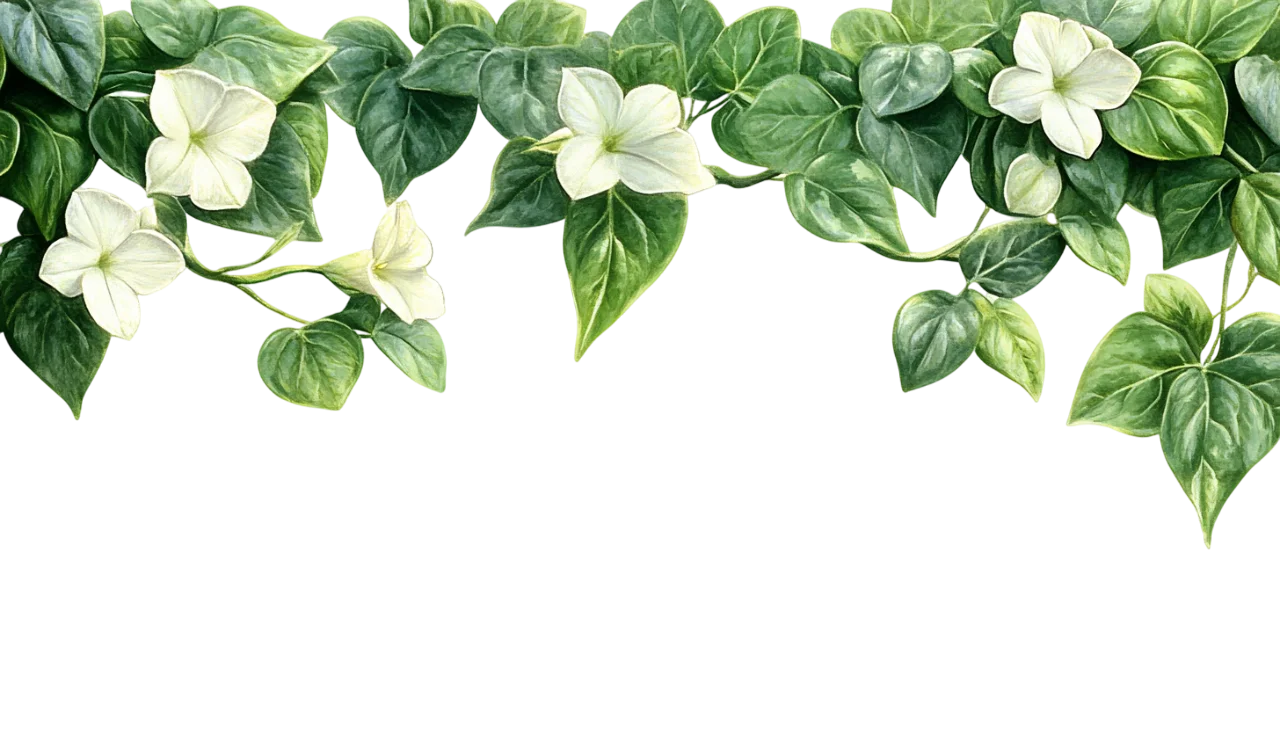 White Jasmine Flower Vine Branch Hanging Garland Free PNG