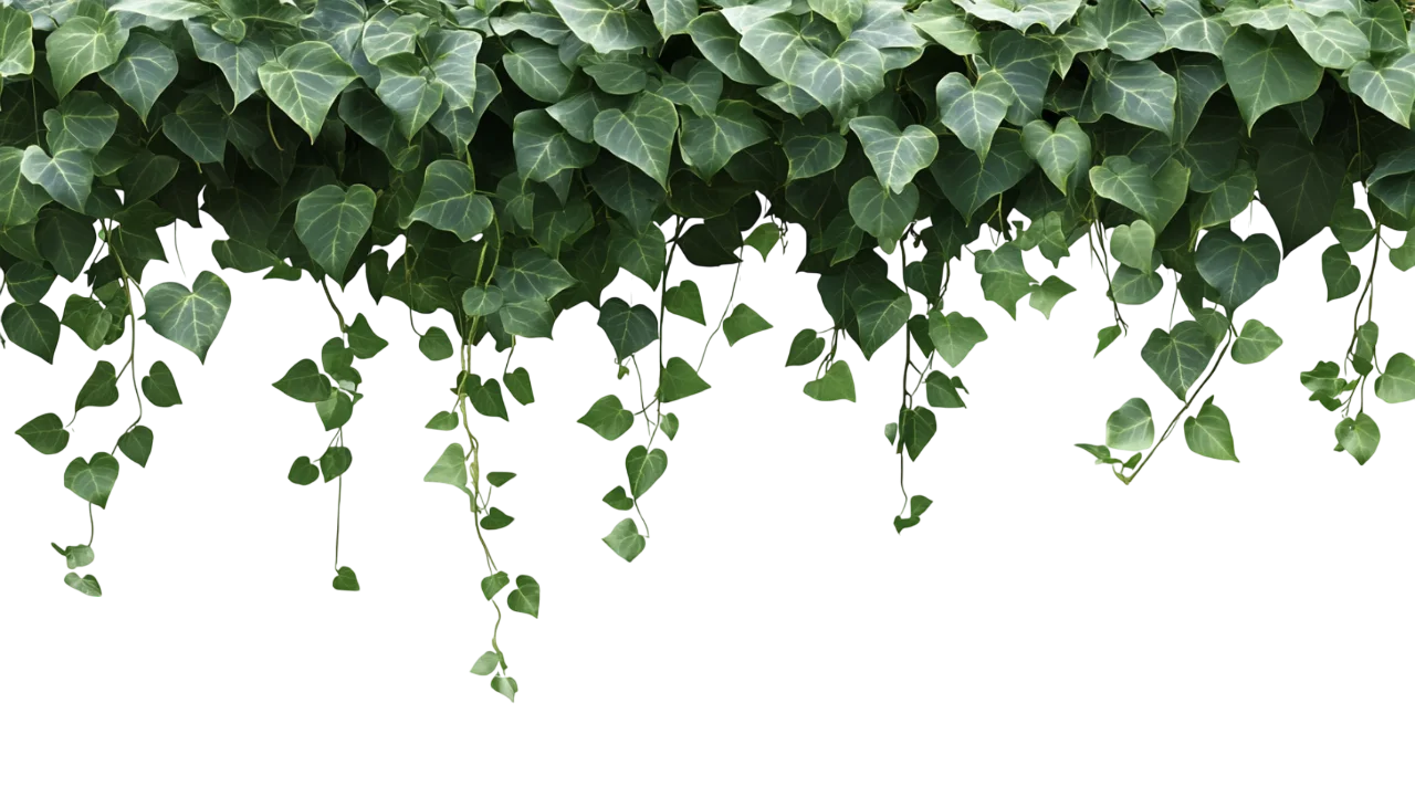 Hanging Green Ivy Leaves Vine Ceiling Border Free PNG