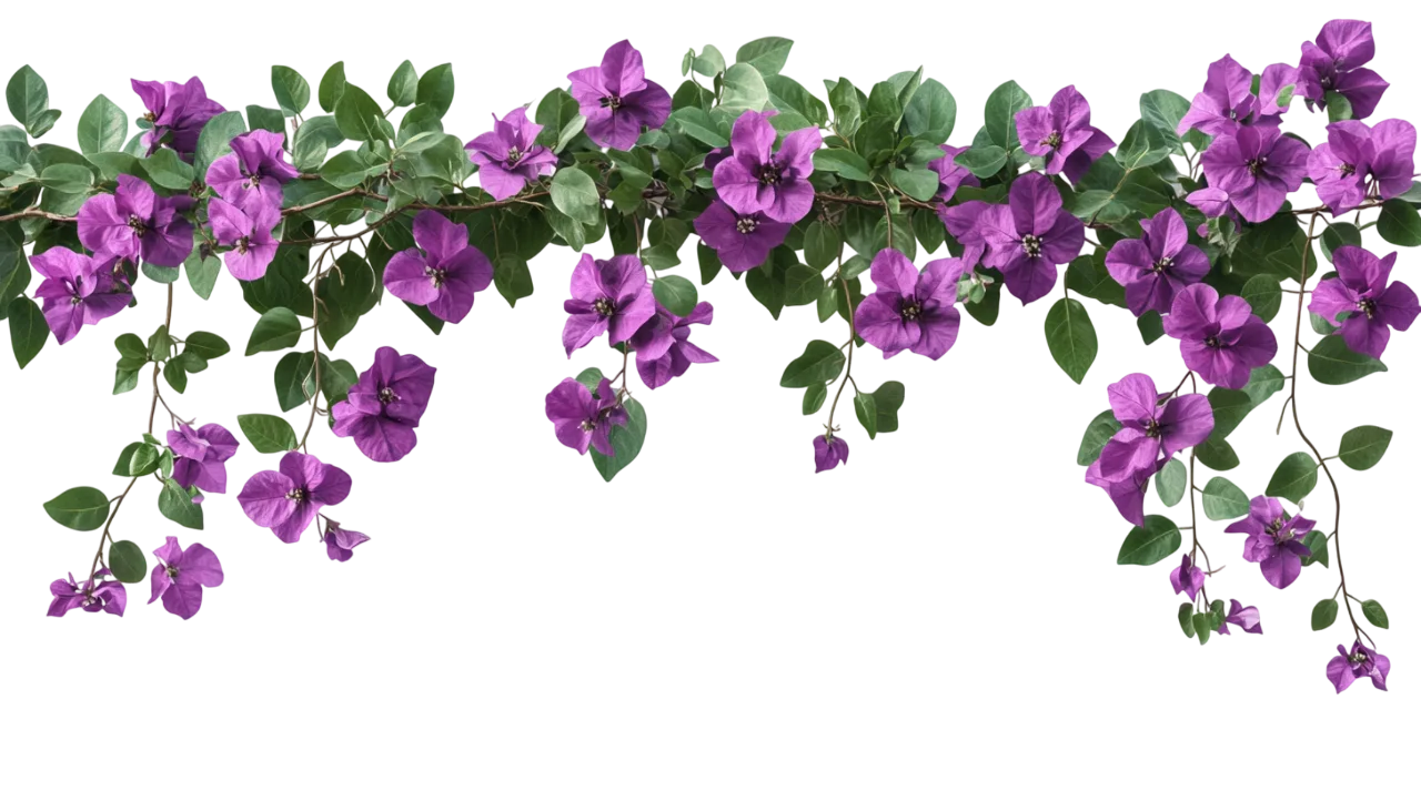Hanging Purple Flower Vine Overhead Header Garland Free PNG