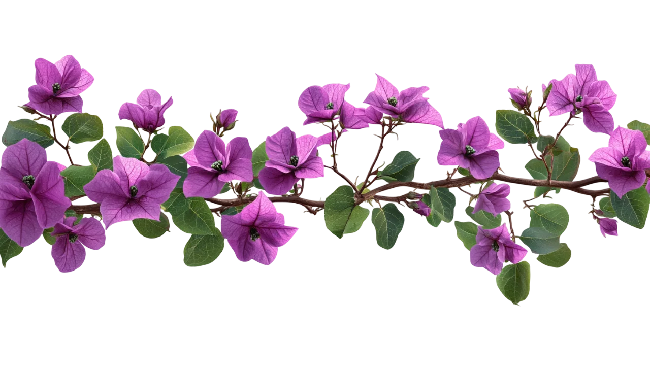 Purple Bougainvillea Flowering Vine Branch Free PNG
