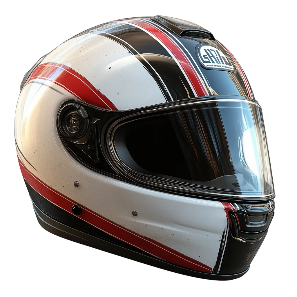 Red Striped Full Face Racing Helmet Free PNG Gear