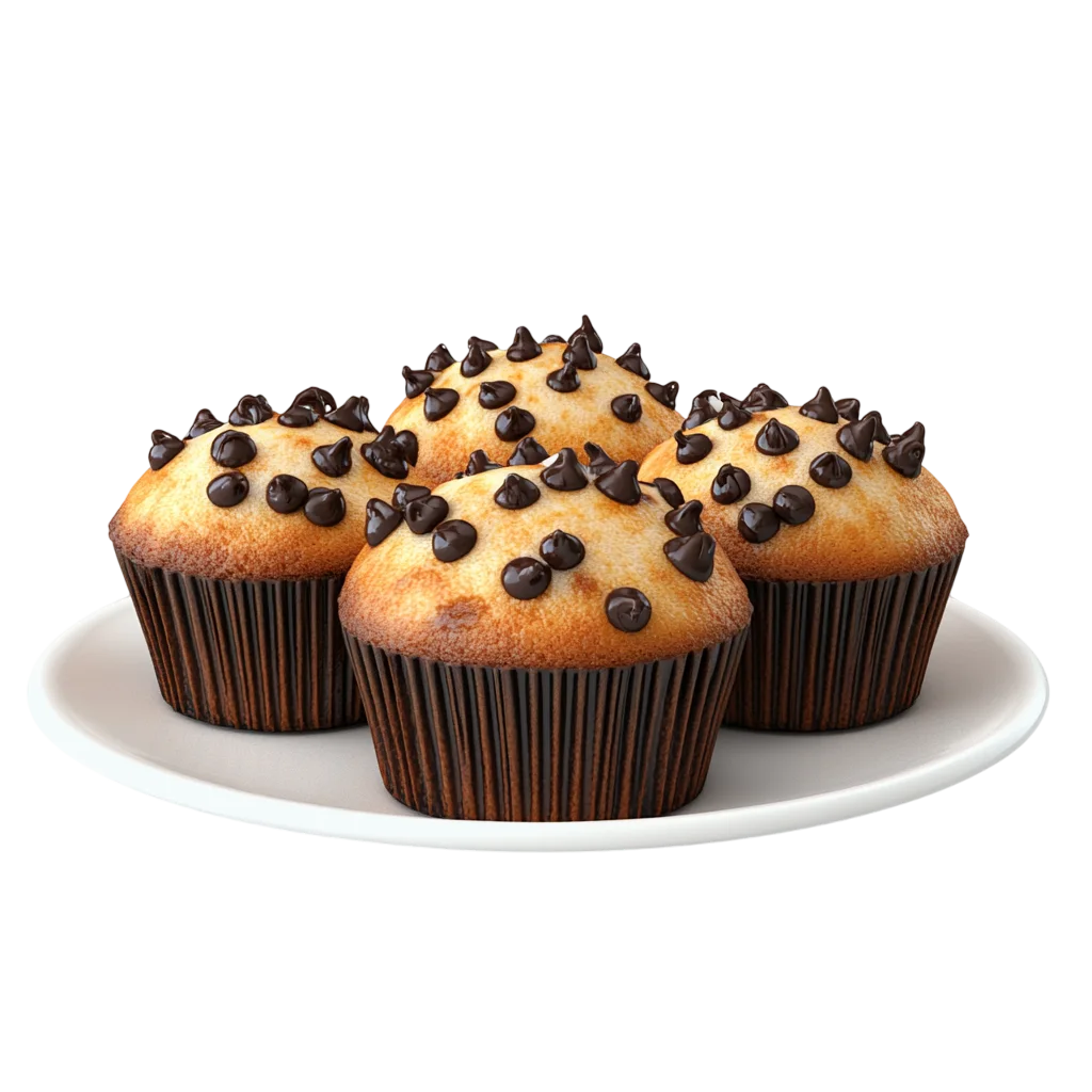 Fresh Baked Chocolate Chip Muffins Free PNG Bakery