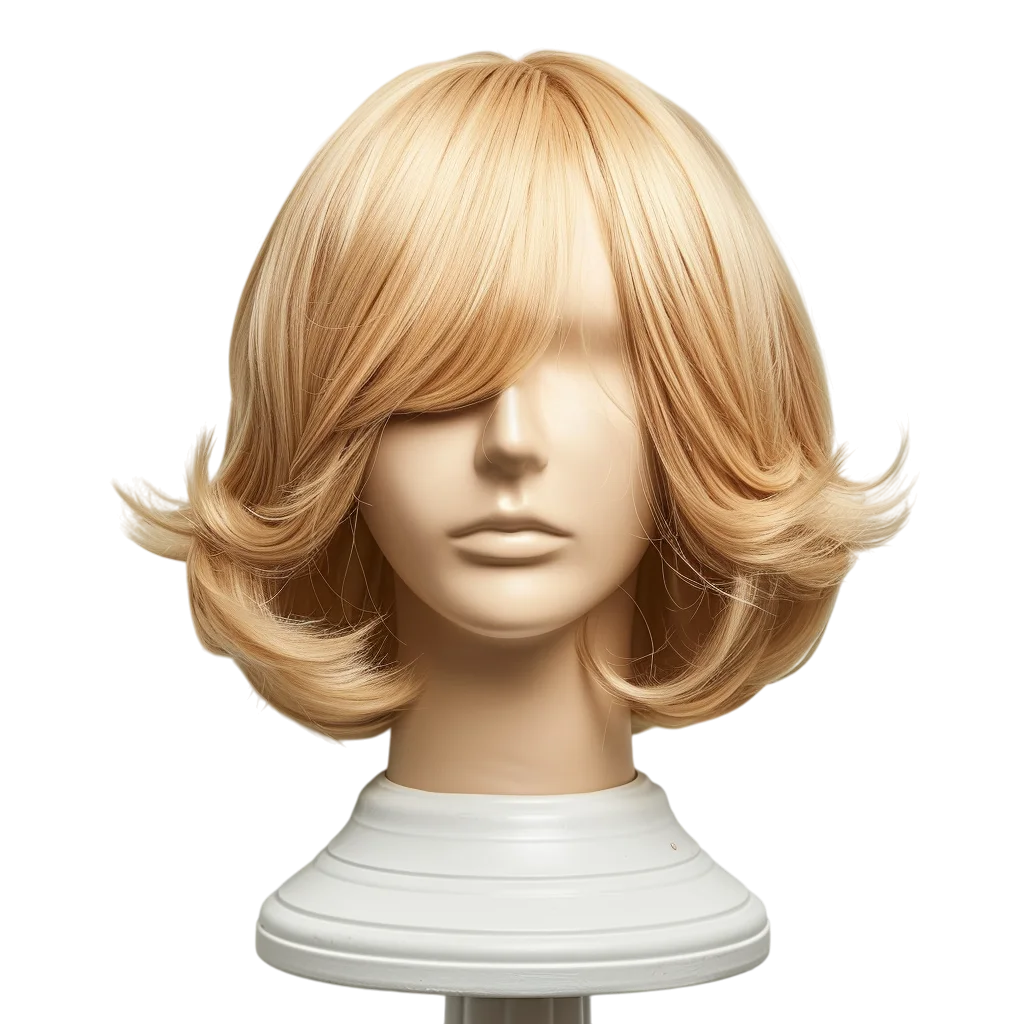 Blonde Shoulder Length Shag Cut Wig Free PNG Clipart