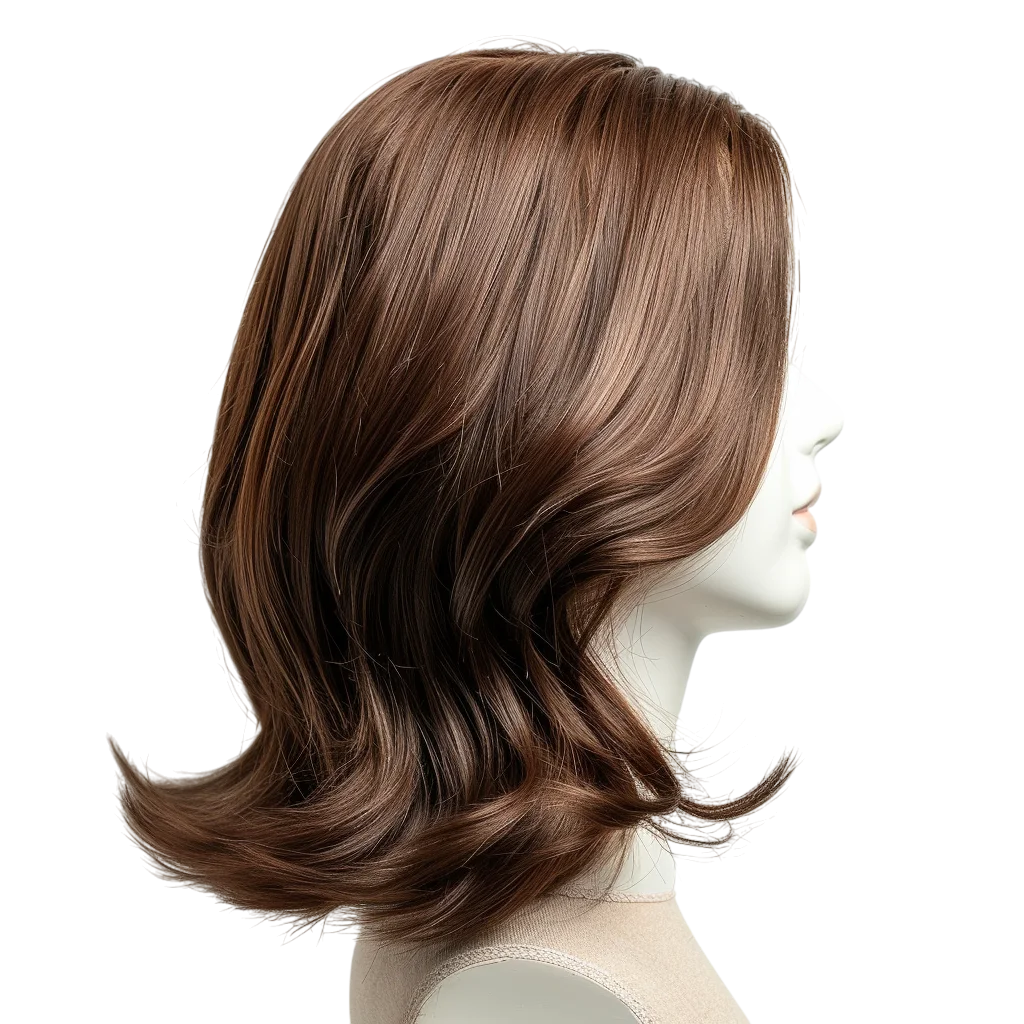 Brown Shoulder Length Wavy Hair Wig Free PNG Clipart