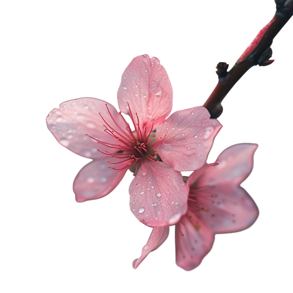 Pink Cherry Blossom Flower Branch Free PNG Clipart