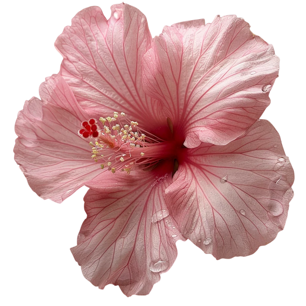 Single Pink Hibiscus Blossom Flower Free PNG Clipart