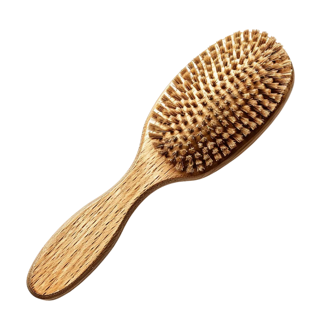 Natural Wooden Cushion Hairbrush Paddle Free PNG