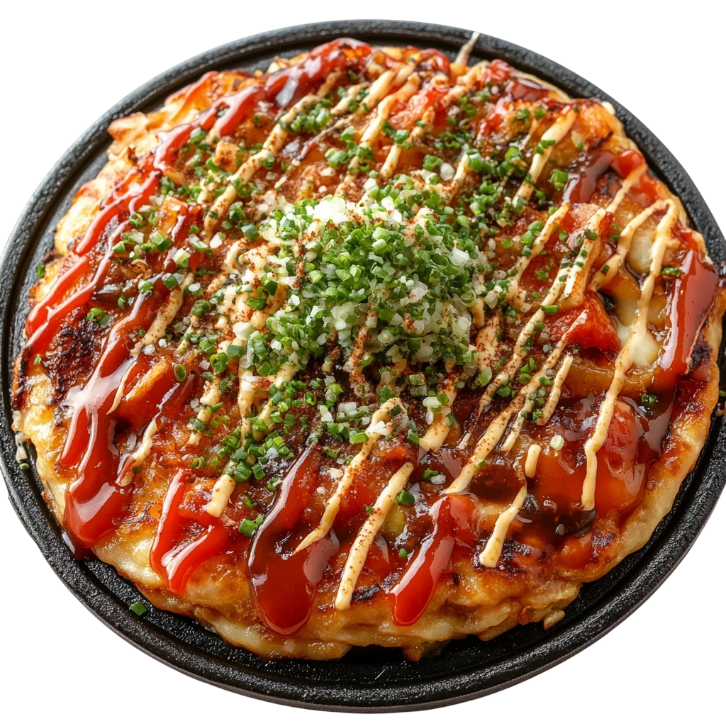Japanese Savory Cabbage Pancake Okonomiyaki Free PNG
