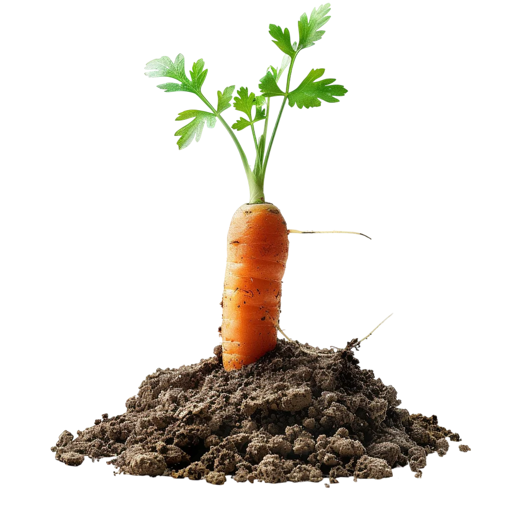 Fresh Carrot Growing in Soil Dirt Free PNG Plant