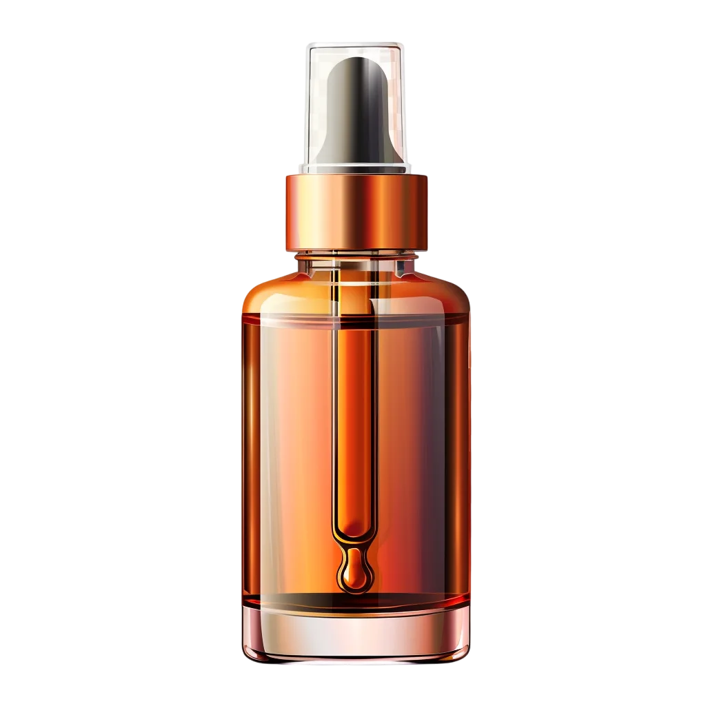 Cosmetic Amber Dropper Bottle Free PNG Packaging