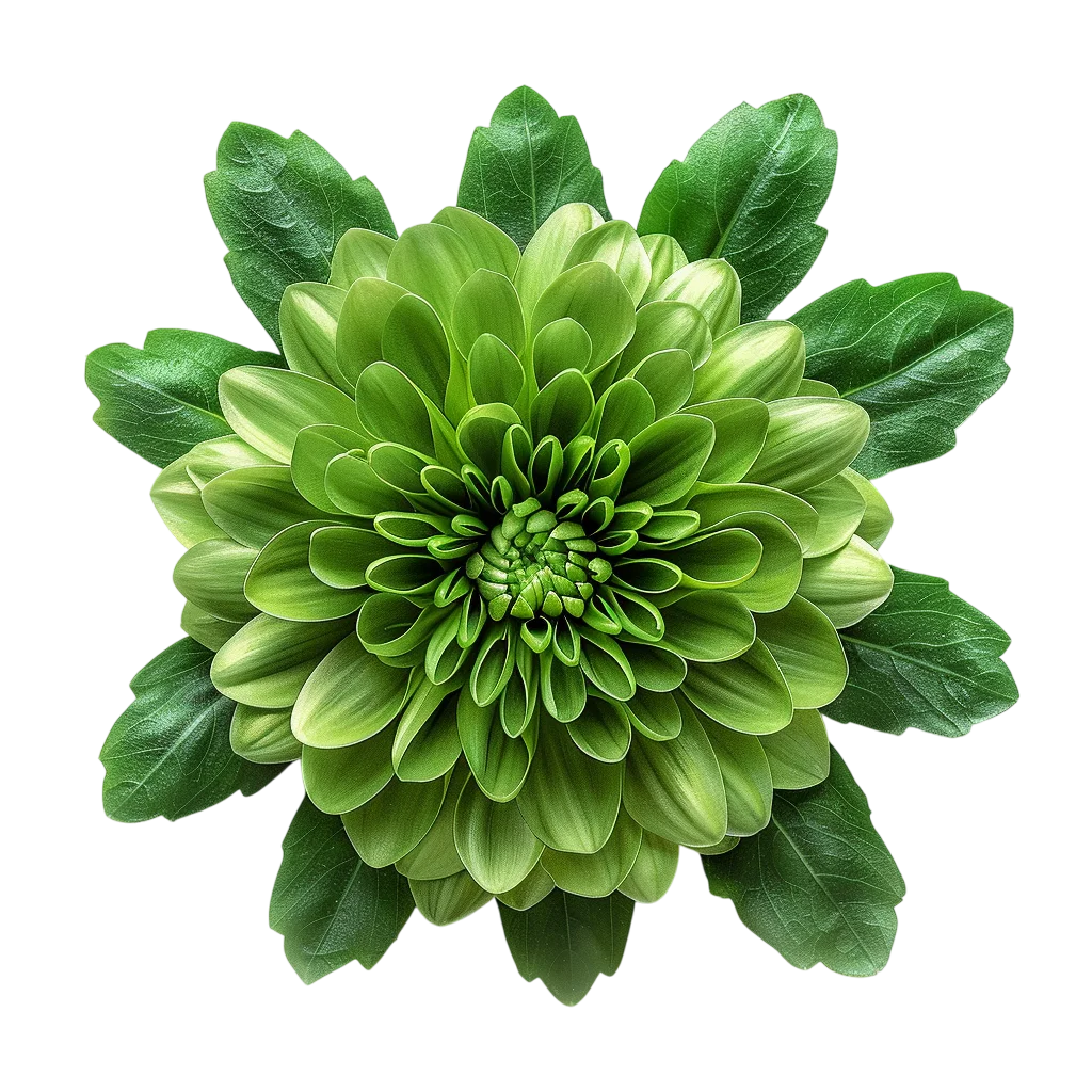 Vibrant Green Chrysanthemum Bloom Free PNG Clipart