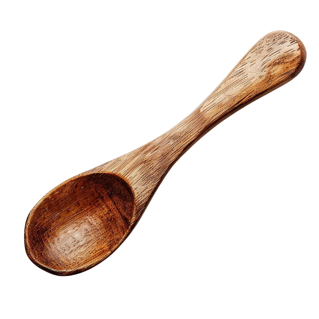 Handcrafted Wooden Mixing Spoon Free PNG Utensil