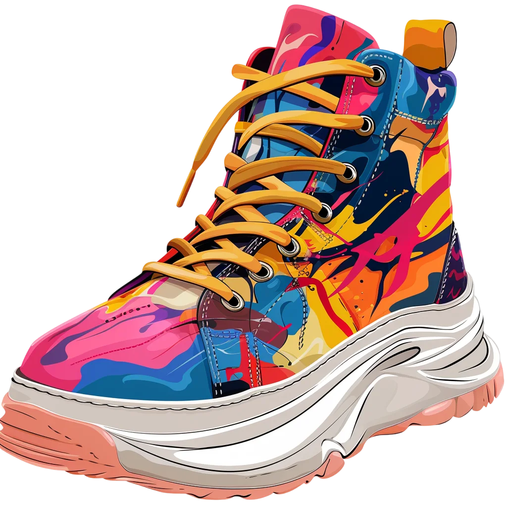 Vibrant Chunky Platform Sneaker Free PNG Footwear