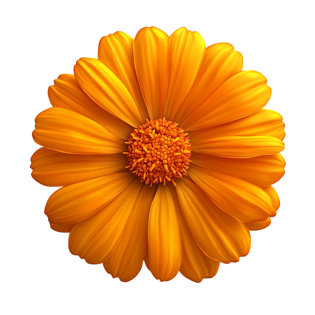 Yellow Orange Marigold Calendula Flower Free PNG Cutout