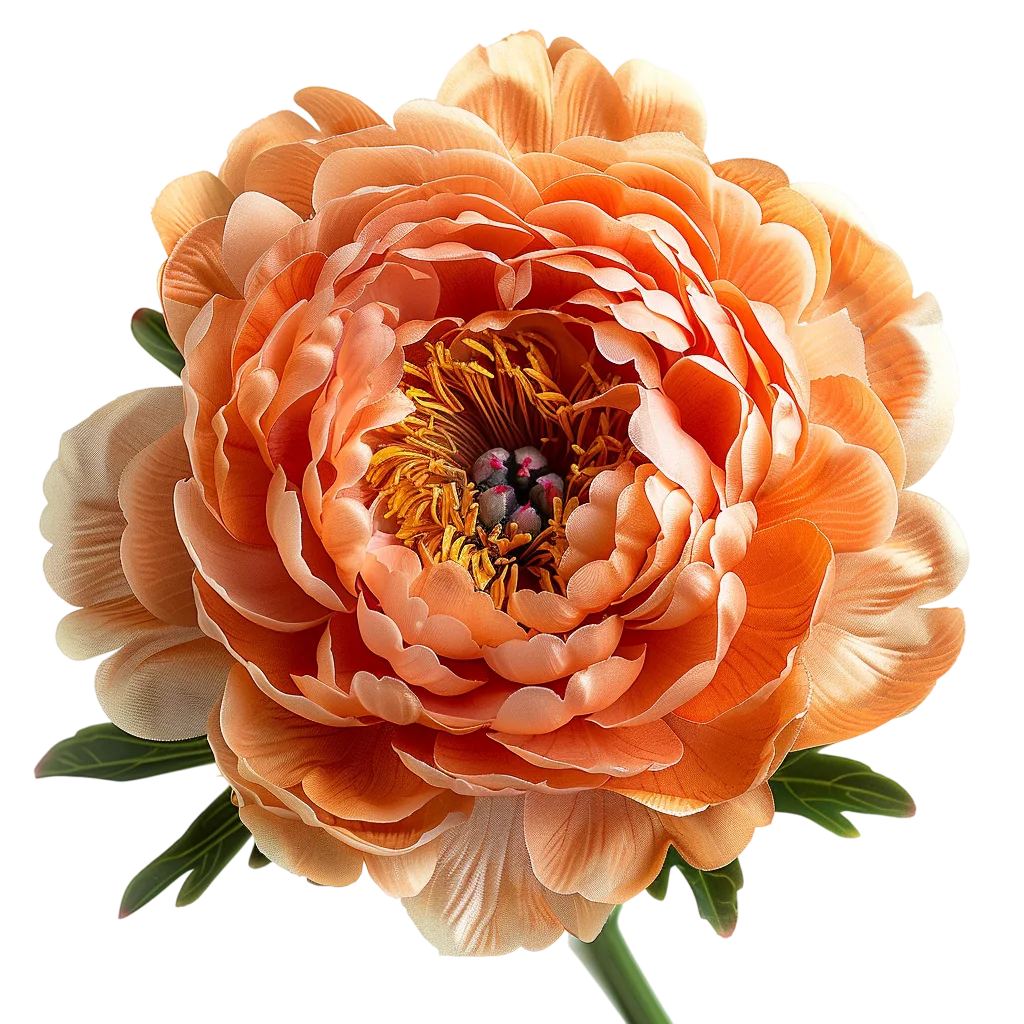 Pink Orange Ranunculus Flower Head Free PNG Cutout