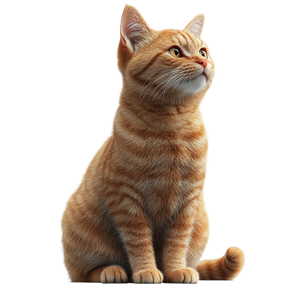 Cute Brown Tabby Kitten Sitting Up Free PNG Cutout