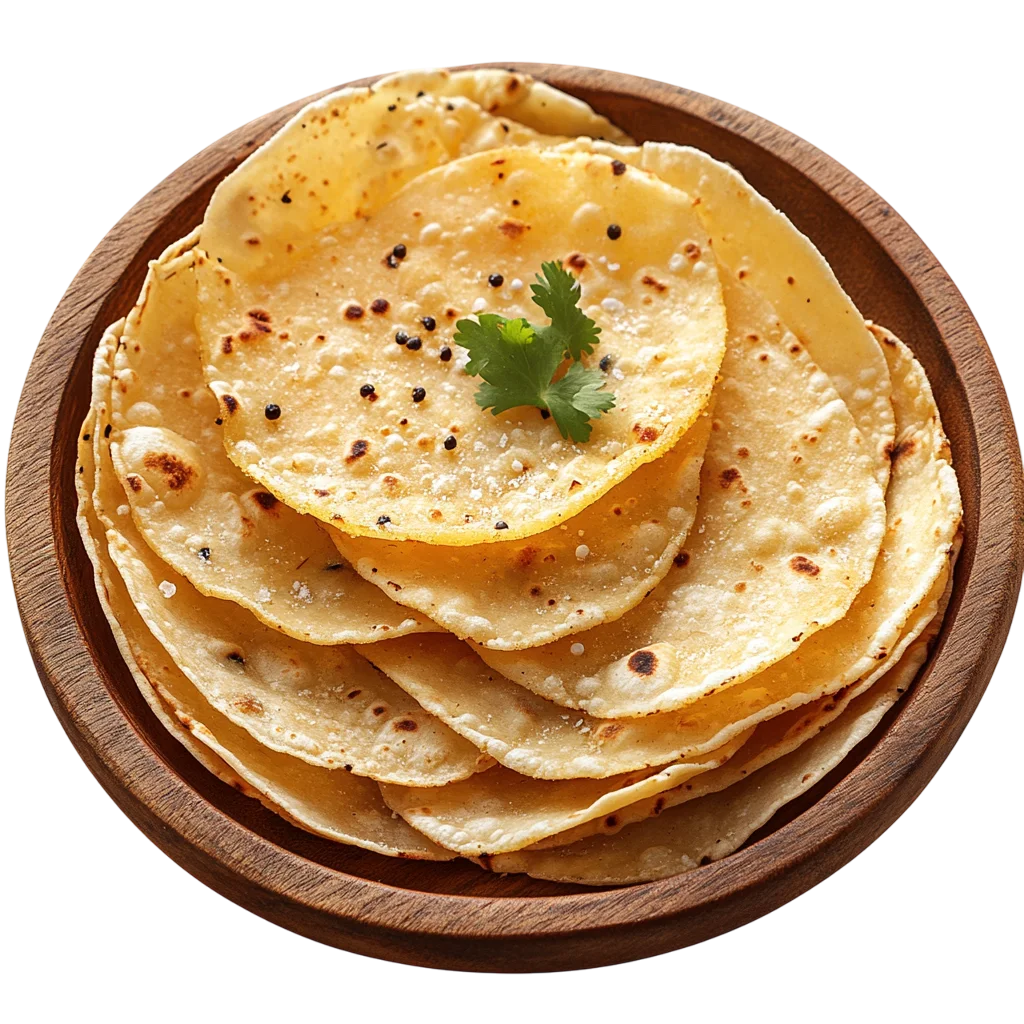 Crispy Fried Tortillas in Wooden Bowl Free PNG