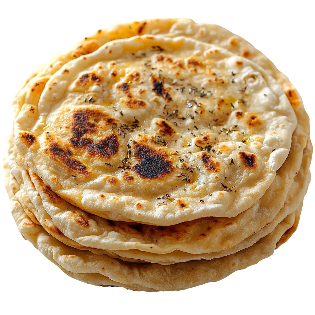 Stack of Homemade Flatbread Pancakes Free PNG