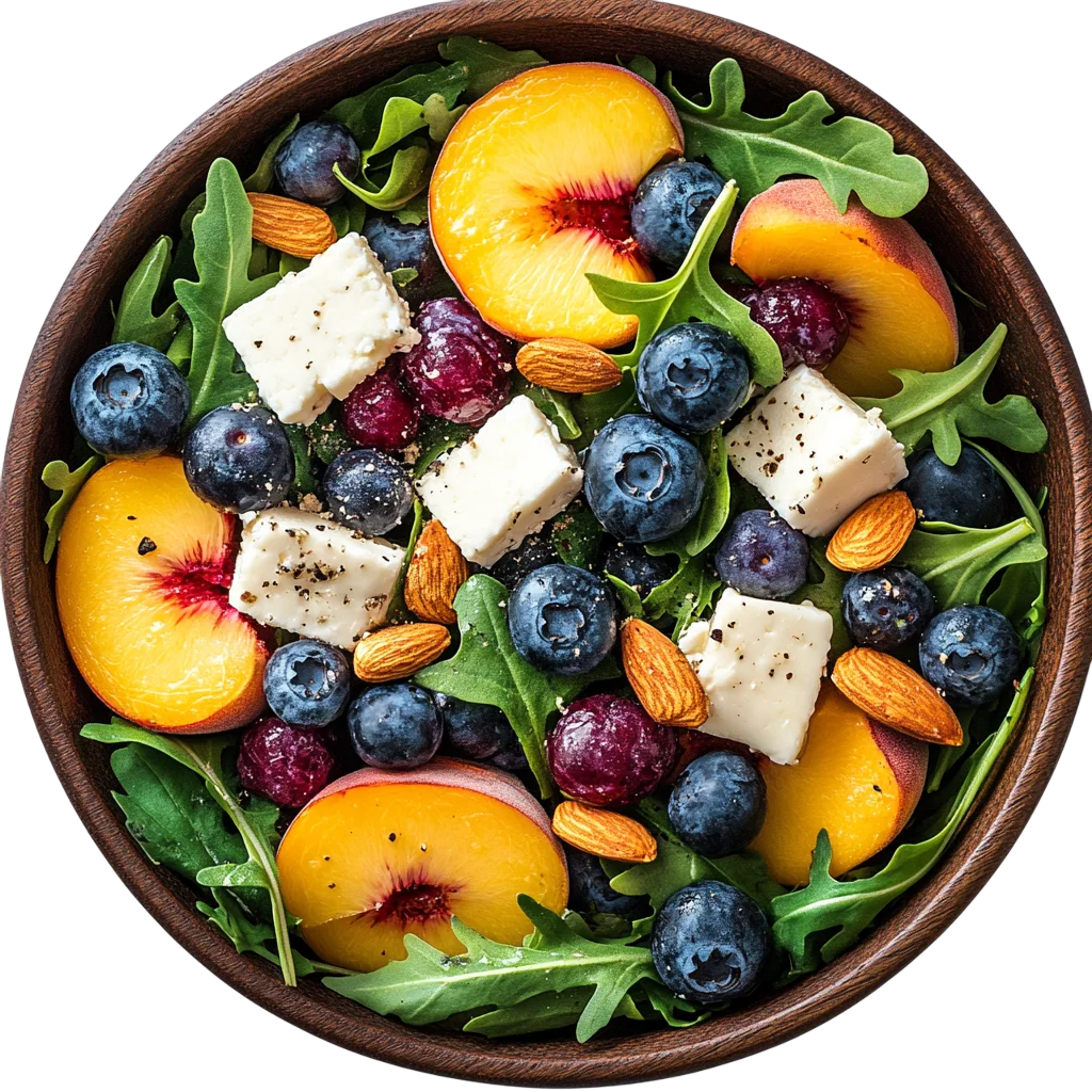 Summer Peach and Blueberry Salad Free PNG Cutout