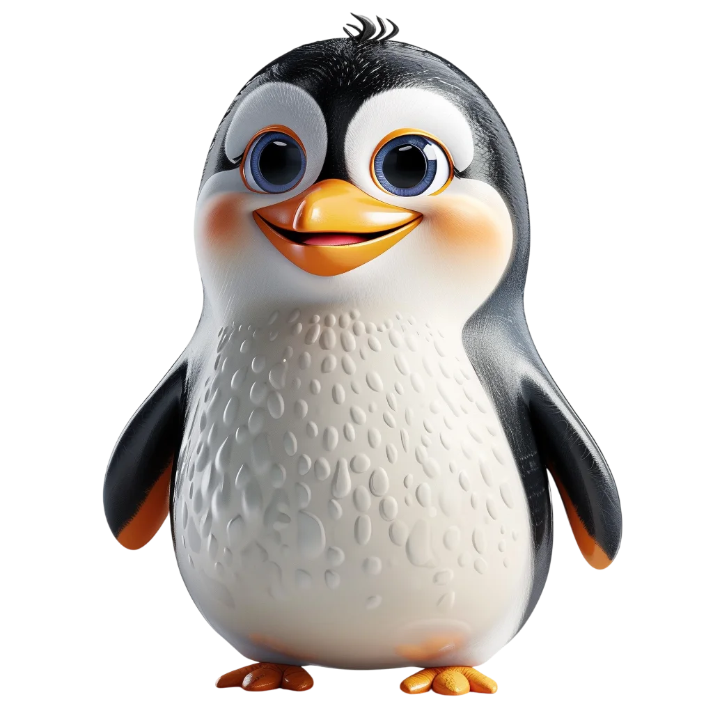 Adorable 3D Cartoon Baby Penguin Free PNG Cutout