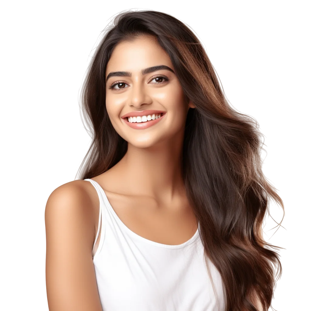 Radiant Smiling Brunette Woman Portrait Free PNG