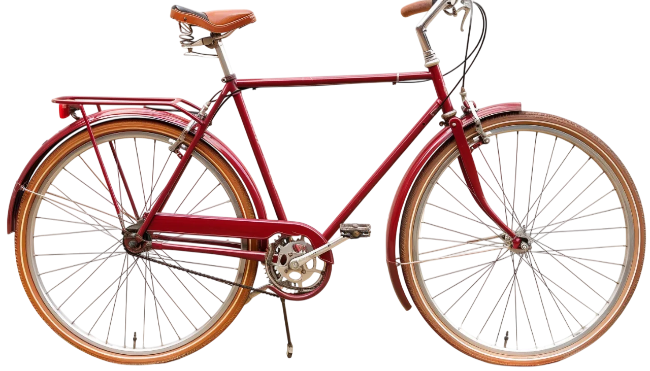 Vintage Red Commuter City Bicycle Free PNG Cutout