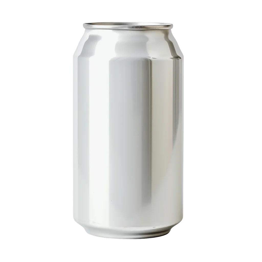 Blank White Aluminum Beer Soda Can Free PNG Cutout