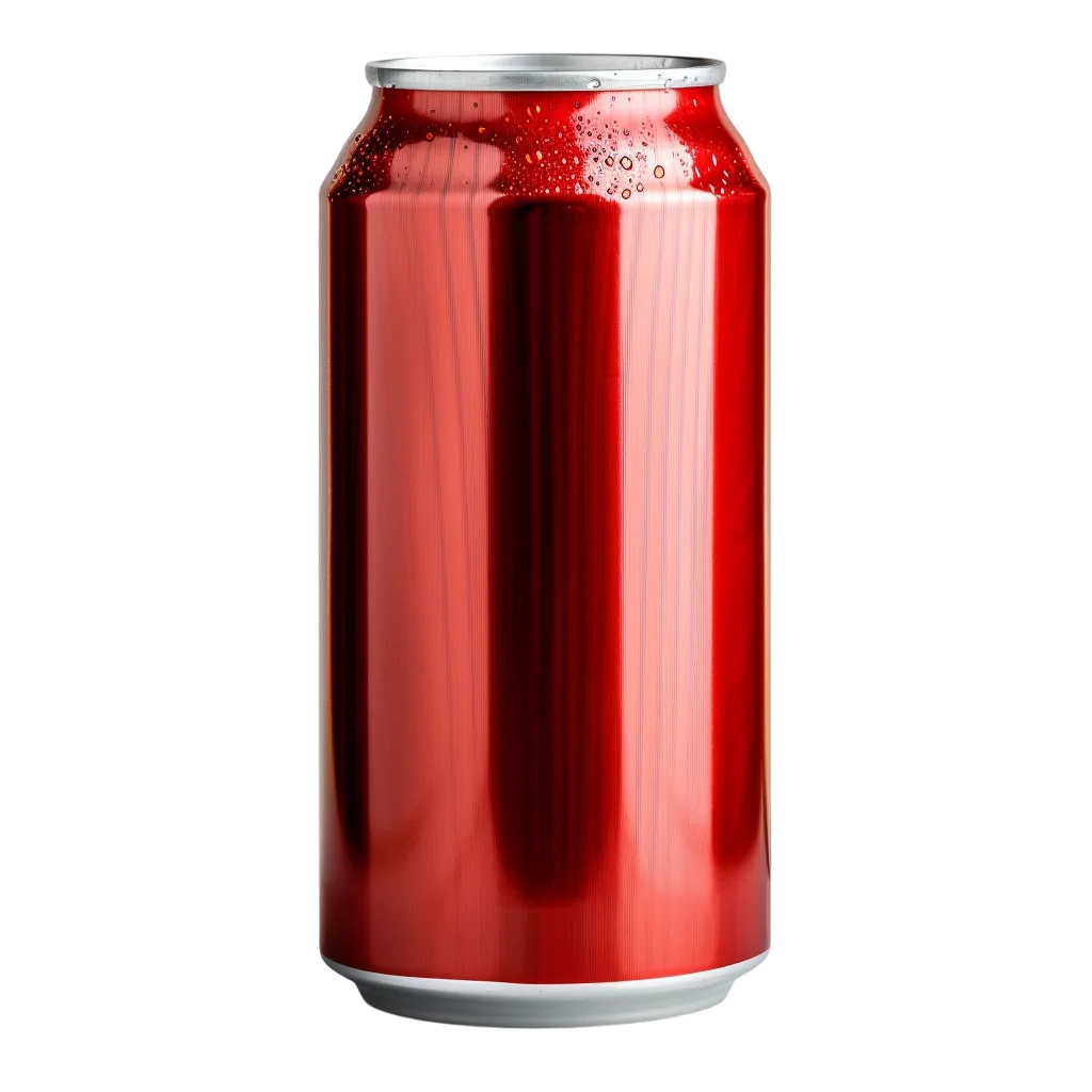 Blank Red Aluminum Soda Can Mockup Free PNG Cutout