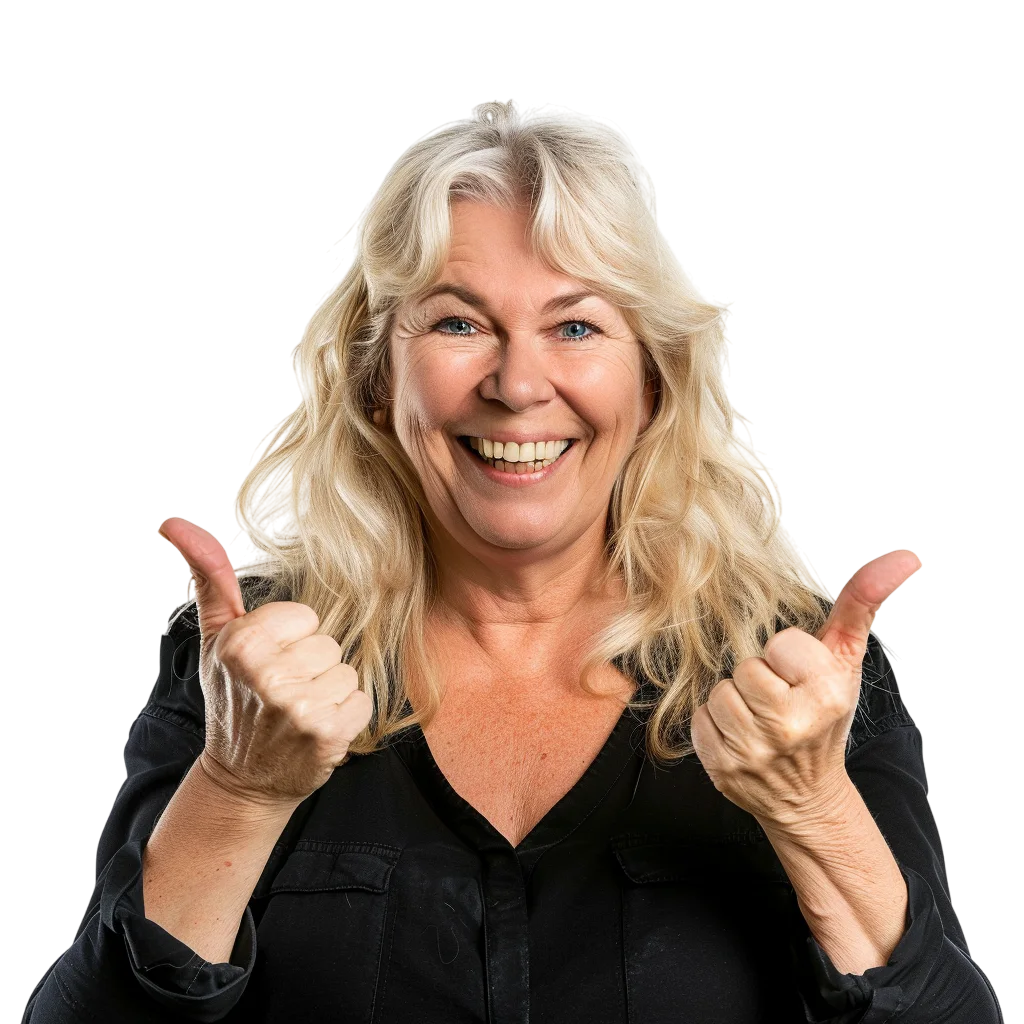 Happy Mature Woman Giving Thumbs Up Free PNG Cutout