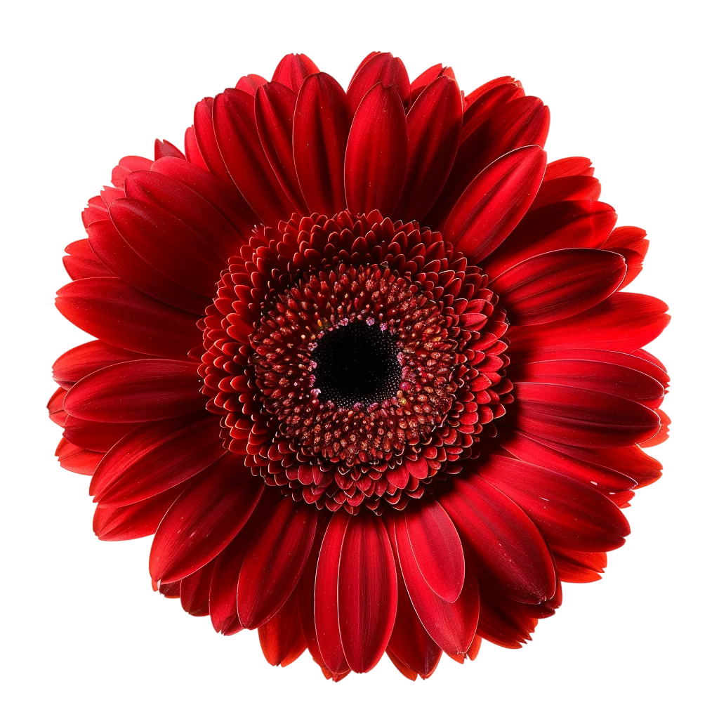 Red Gerbera Daisy Flower Head Free PNG Cutout