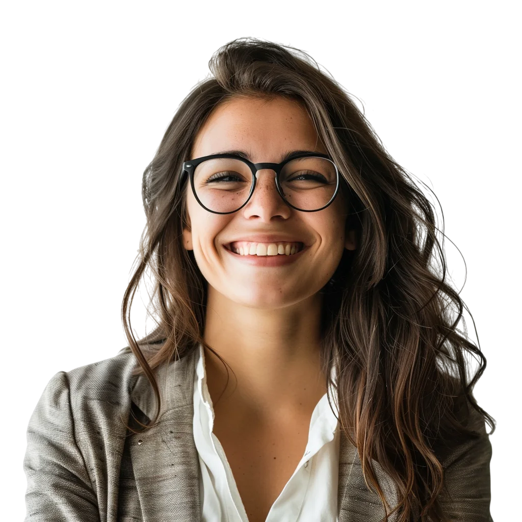 Smiling Professional Woman in Eyeglasses Free PNG