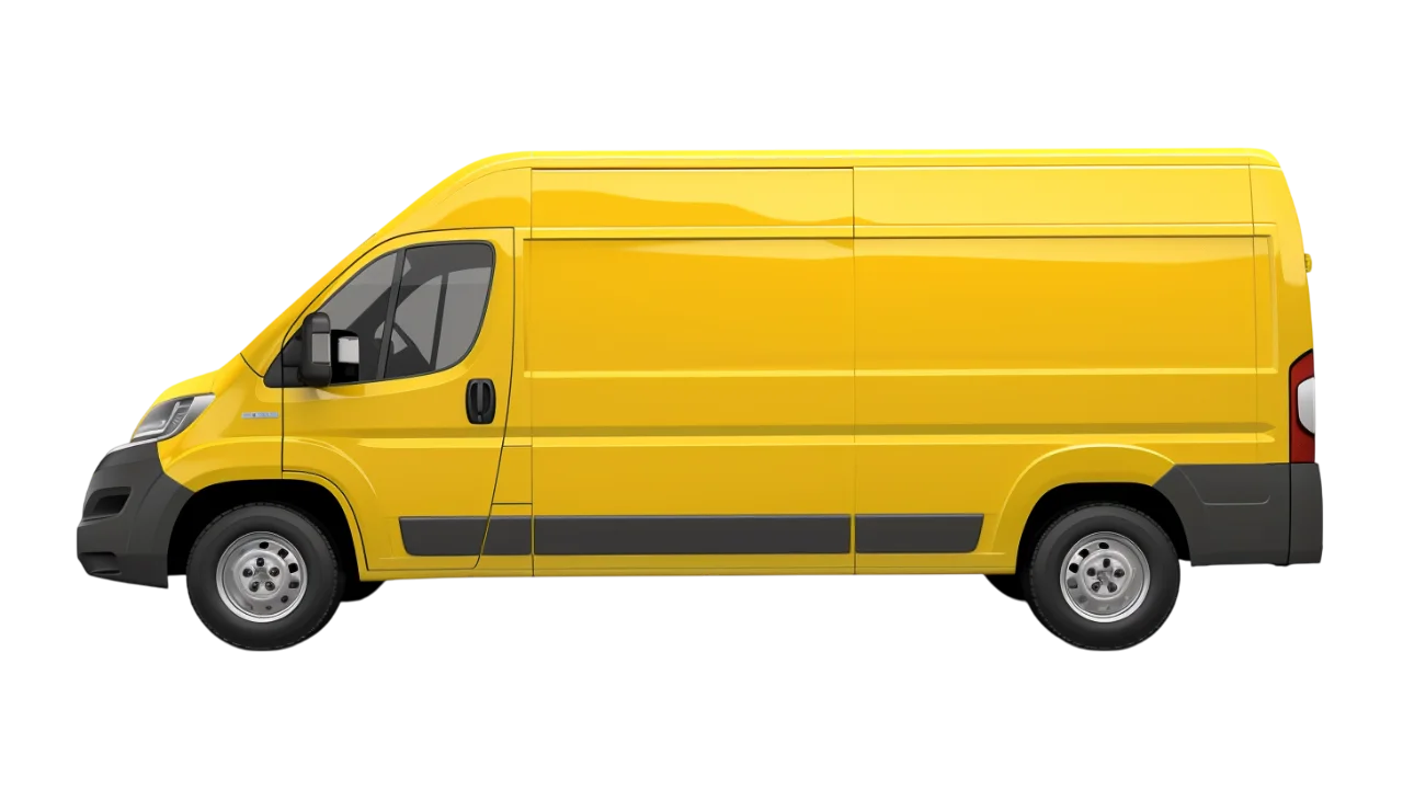 Yellow Delivery Van Vehicle Free PNG Cutout