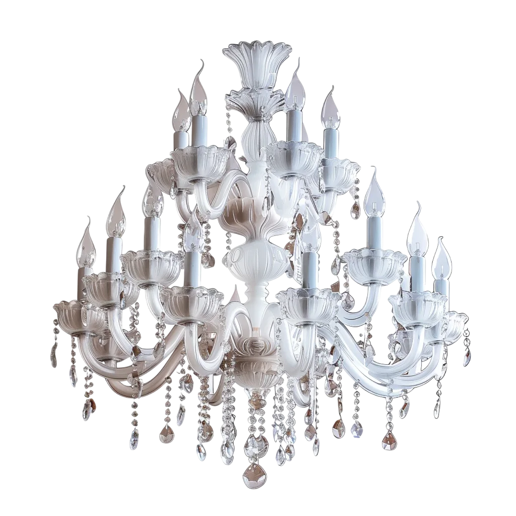 Silver Crystal Chandelier Free PNG Cutout