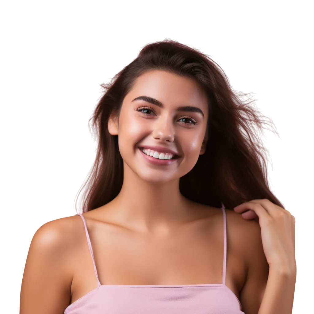 Smiling Brunette Woman Free PNG Image