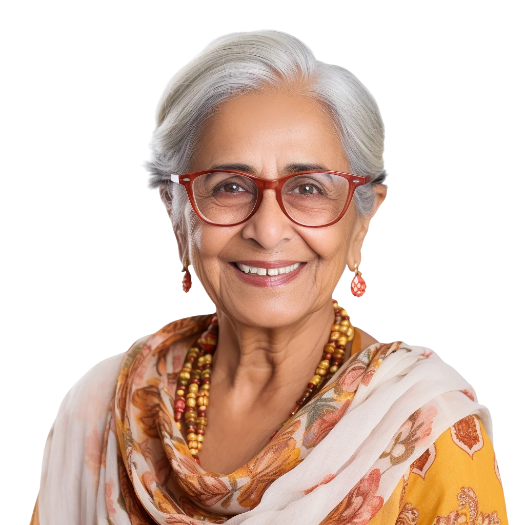 Elderly Indian Woman Free PNG, Smiling Senior Lady