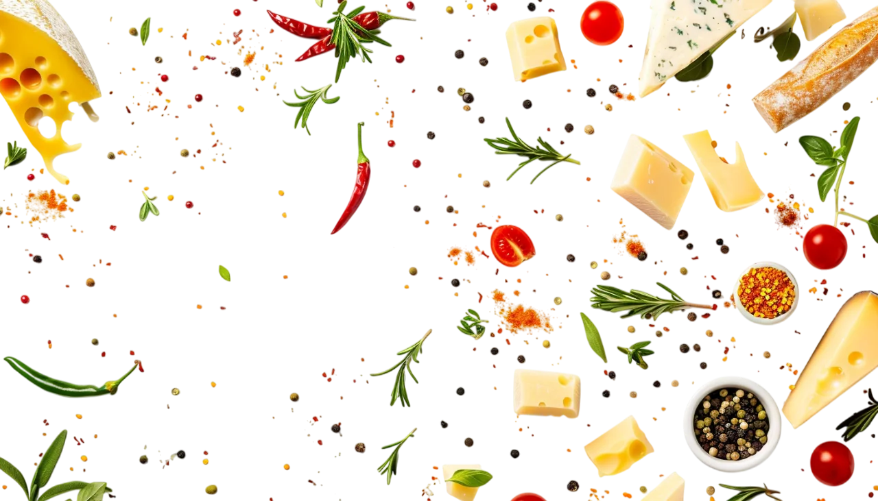 Mixed Food Ingredients Pattern Free PNG, Herbs