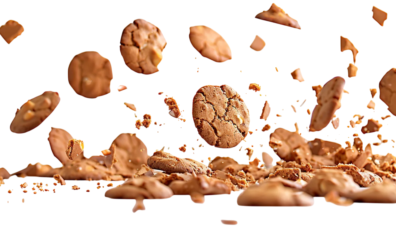 Flying Chocolate Cookies Free PNG, Sweet Snack