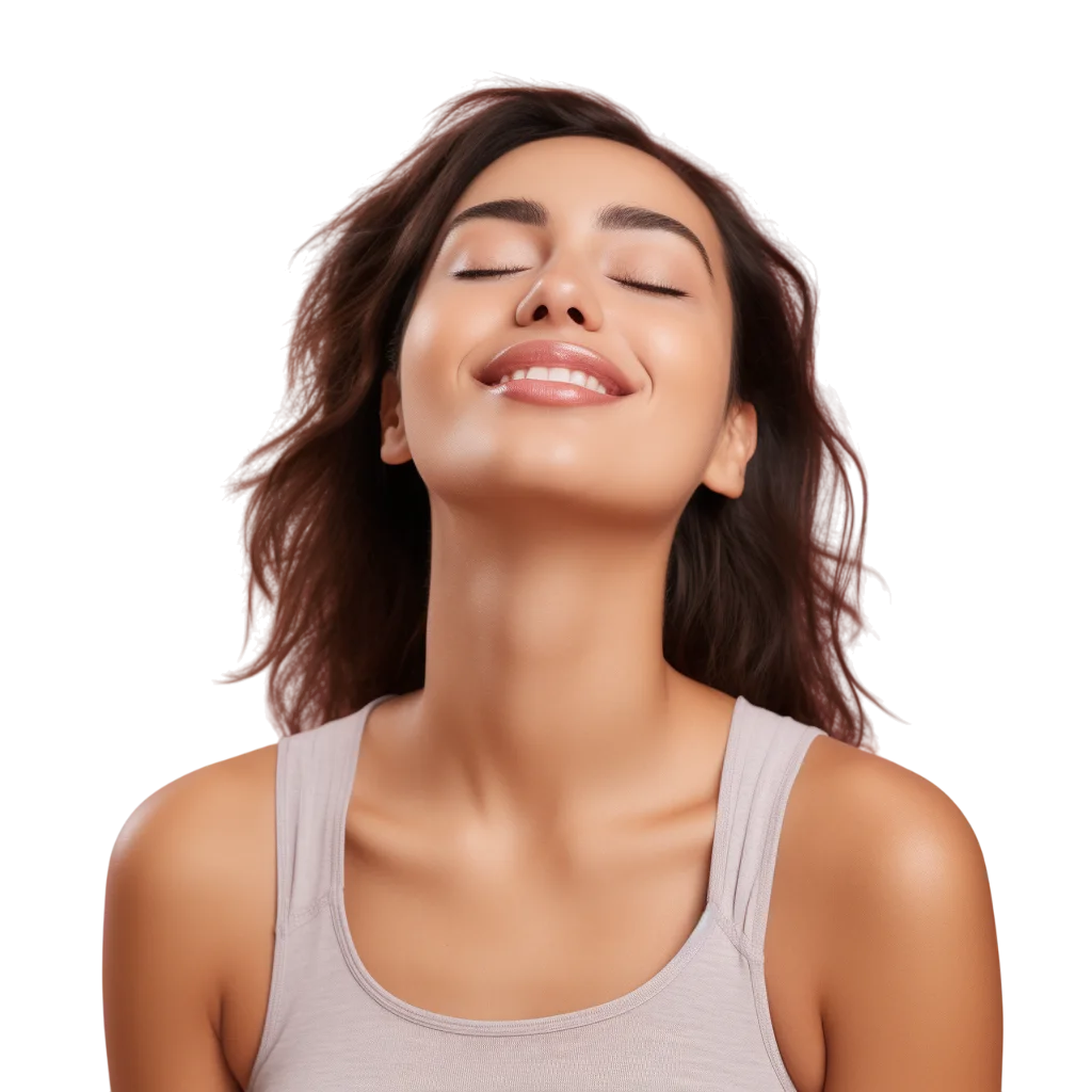 Smiling Woman Tank Top Free PNG, Happy Portrait
