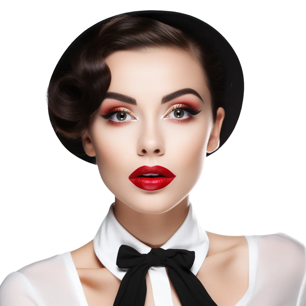 Vintage Woman Free PNG, Retro Makeup Portrait