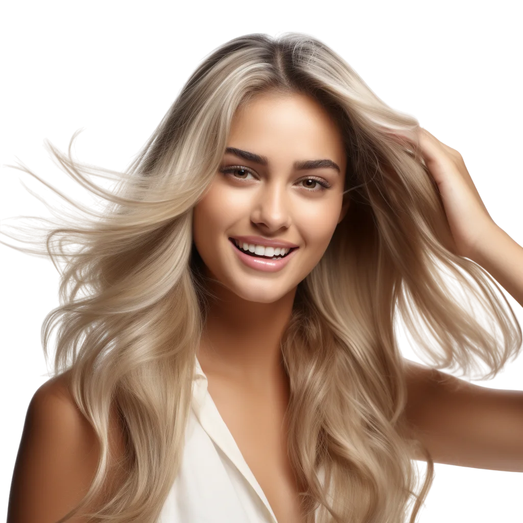 Blonde Hair Woman Free PNG, Smiling Lady Portrait
