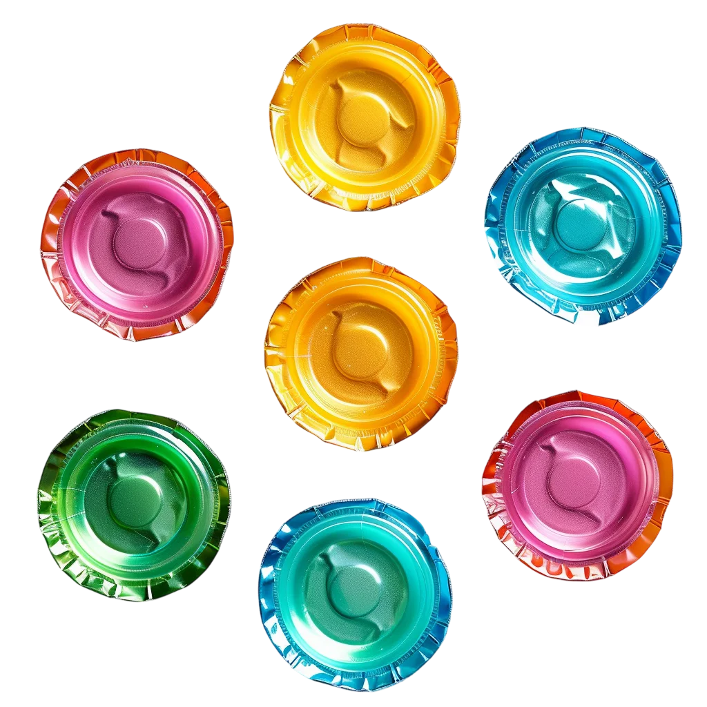 Colorful Bottle Caps Free PNG, Crown Caps Graphic