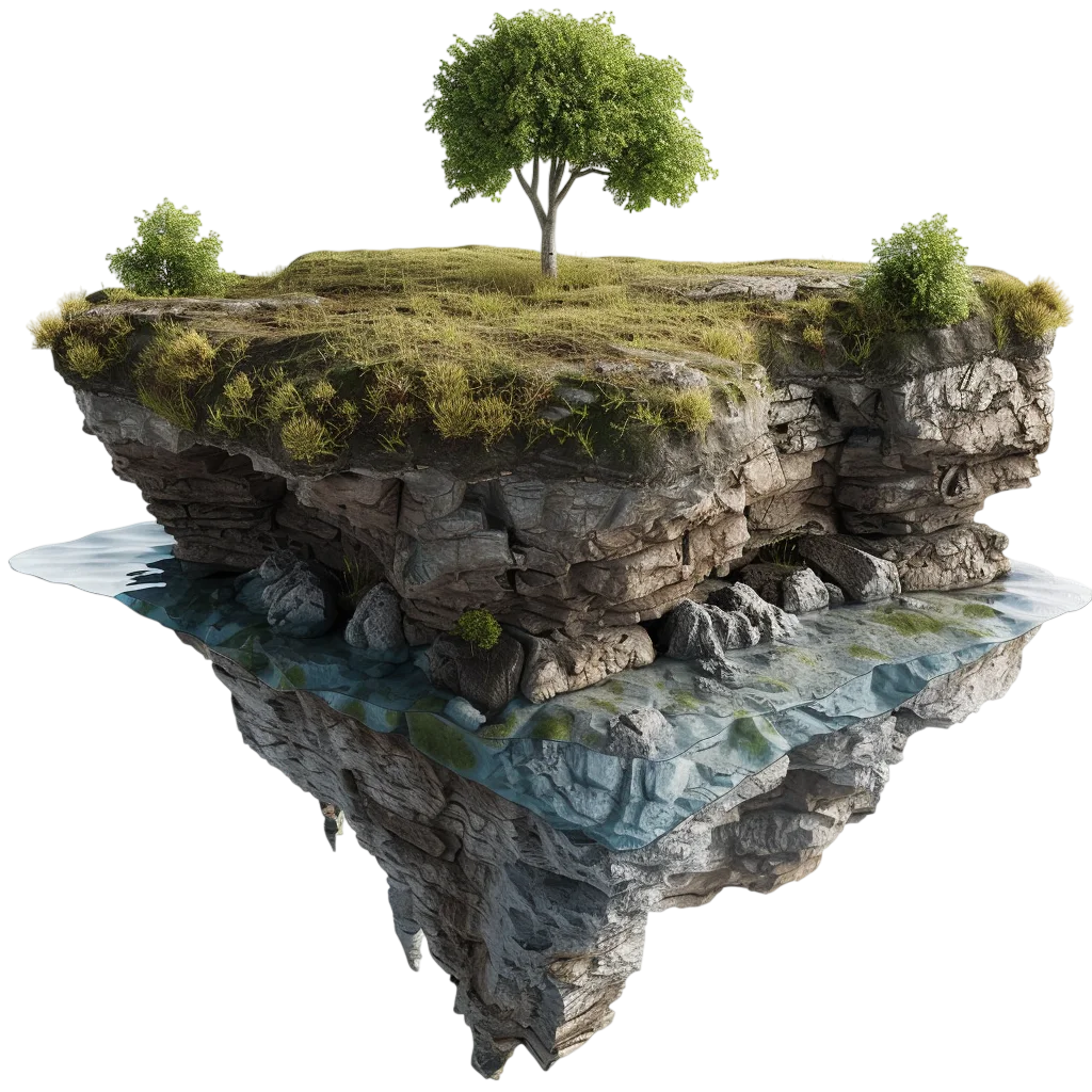 Floating Island Free PNG, Fantasy Nature Transparent