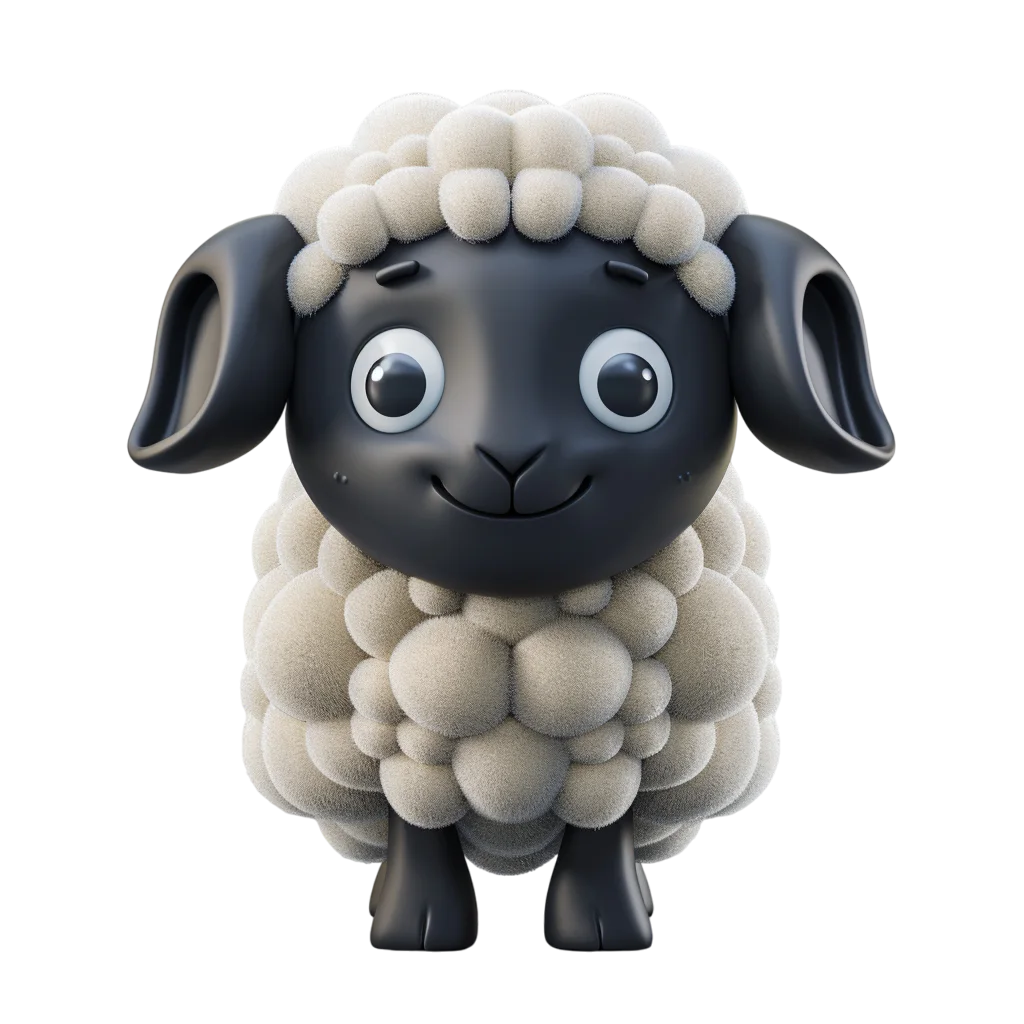 Cute Black Sheep Free PNG, Woolly Animal Graphic