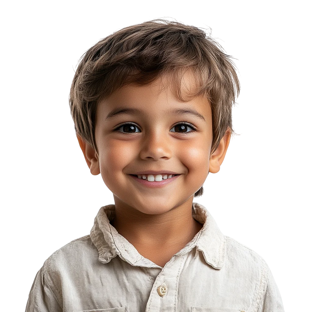 Smiling Toddler Boy in Button Down Shirt Free PNG