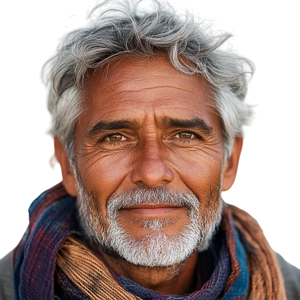 Handsome Senior Man with Grey Beard Free PNG