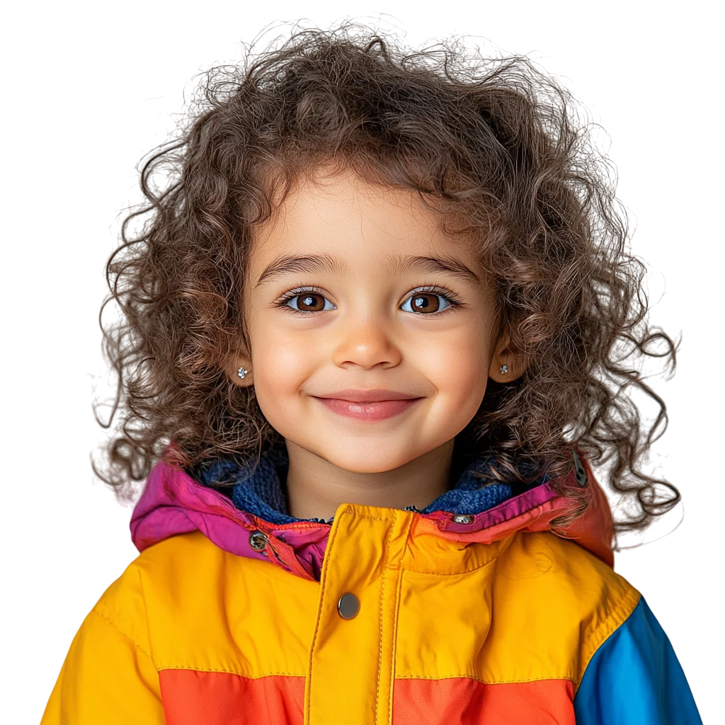 Smiling Child in Bright Winter Jacket Free PNG