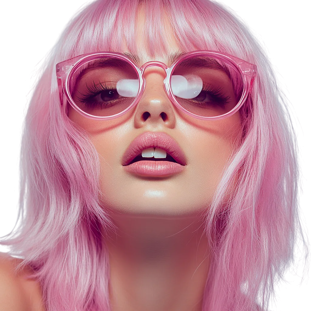 Glamorous Woman in Pink Sunglasses Free PNG