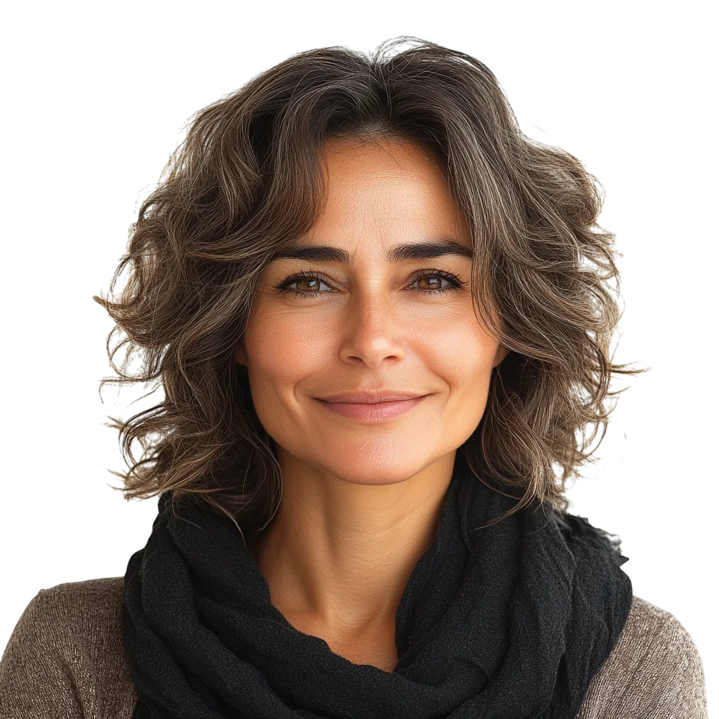 Smiling Middle Aged Brunette Woman Free PNG